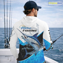 Load image into Gallery viewer, Custom Marlin Saltwater Fishing Shirt Long Sleeve Hooded Designed For Deep Sea Anglers 