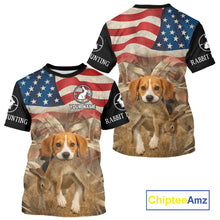 Load image into Gallery viewer, Personalized Rabbit Hunting Shirt 3D All Over Print with Beagle Dog and US Flag Hunting Gift NHT157