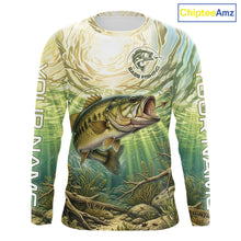 Load image into Gallery viewer, Largemouth Bass Fishing Jerseys For Men, Personalized Bass Long Sleeve Fishing Shirts NHT807