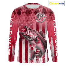 Load image into Gallery viewer, Custom Bass Fishing Shirt 3D Personalized Team Name Long Sleeve UV Protection Fishing Jersey|Red 