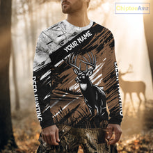 Load image into Gallery viewer, Deer Hunting Shirt 3D All Over Print Brown Black Gray Camo Deer With TX Flag Season NHT65
