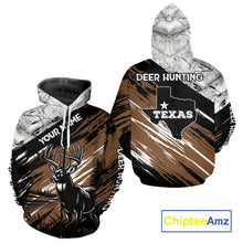 Load image into Gallery viewer, Deer Hunting Shirt 3D All Over Print Brown Black Gray Camo Deer With TX Flag Season NHT65