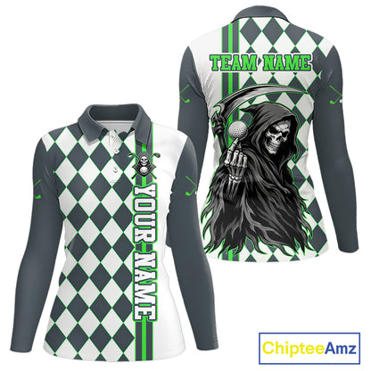 Long-sleeve shirt with graphic design and text on a white background