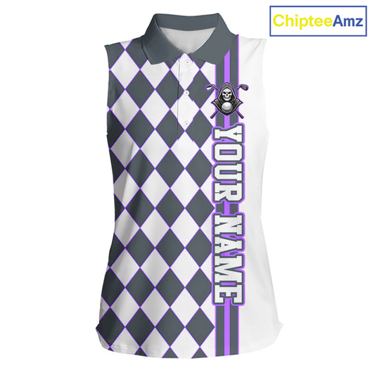 Sleeveless shirt with argyle pattern and skull design, branded 'ChipteeAmz'.