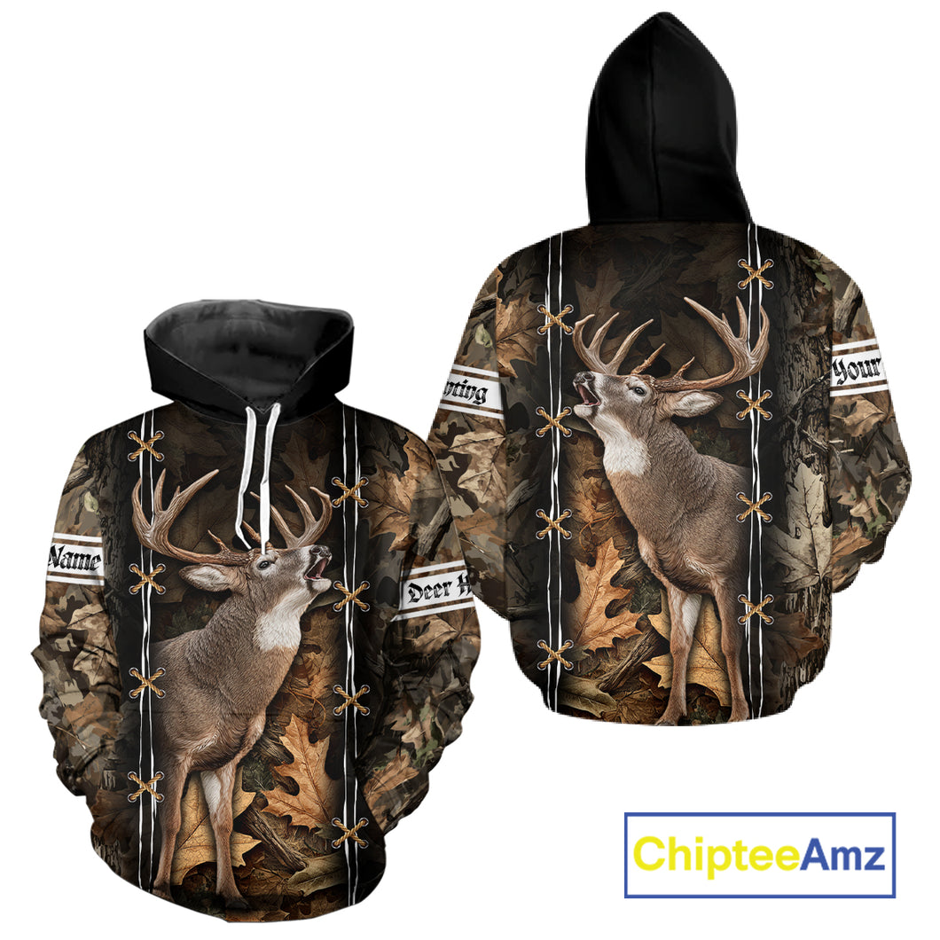 Deer Hunting Camo Customize Name 3D All Over Printed Shirts Personalized Gift For Hunter NHT188