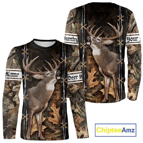 Deer Hunting Camo Customize Name 3D All Over Printed Shirts Personalized Gift For Hunter NHT188