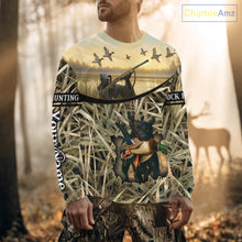 Load image into Gallery viewer, Duck Hunting 3D Waterfowl Camo Grim Reaper Black Labrador Retriever Shirt Hunting Gift NHT202