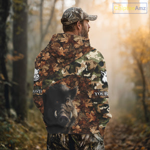 Personalized Name Boar Hunting Camouflage 3D All Over Printed Shirt, Boar Hunting Shirt NHT101