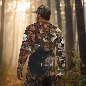 Personalized Name Boar Hunting Camouflage 3D All Over Printed Shirt, Boar Hunting Shirt NHT101