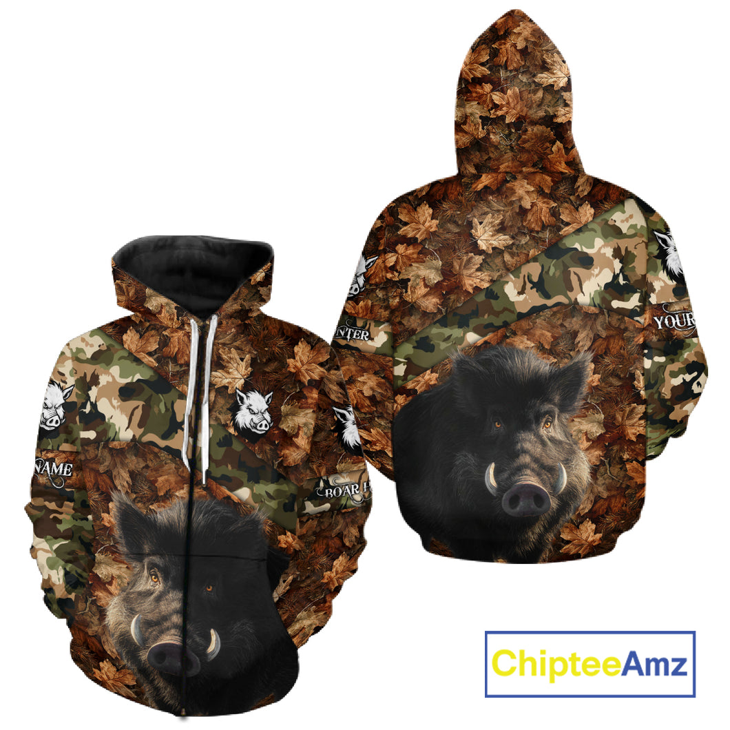 Personalized Name Boar Hunting Camouflage 3D All Over Printed Shirt, Boar Hunting Shirt NHT101