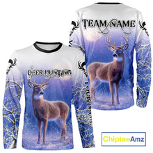 Load image into Gallery viewer, Deer Hunting Winter Hoodie, Long Sleeve Shirt – Personalized Team Name, For Deer Hunters NHT08