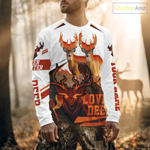 Load image into Gallery viewer, White-tailed Deer Buck Pair 3D Printed Orange Shirt – Personalized Gifts for Deer Hunters NHT11