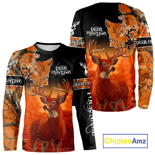 Best Custom Deer Hunting Shirt 3D All Over Print Autumn Forest Big Buck Personalized Gifts NHT35