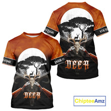 Load image into Gallery viewer, Season Personalized Deer Hunting Shirt 3D Full Moon Deer Skull All Over Print Hunting Gifts NHT36