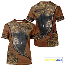 Load image into Gallery viewer, Boar Hunting Brown Camouflage 3D Shirt For Hunting Season Hunting Clothes For Hunters NHT138