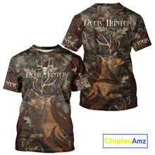 Load image into Gallery viewer, Personalized Red Deer Hunting Camo Full Printing Shirts Deer Hunting Gift for Hunters NHT144