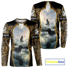 Load image into Gallery viewer, Duck Hunting Grass Camo with Black Labrador Retriever 3D Shirts, Hunting Gifts NBT140