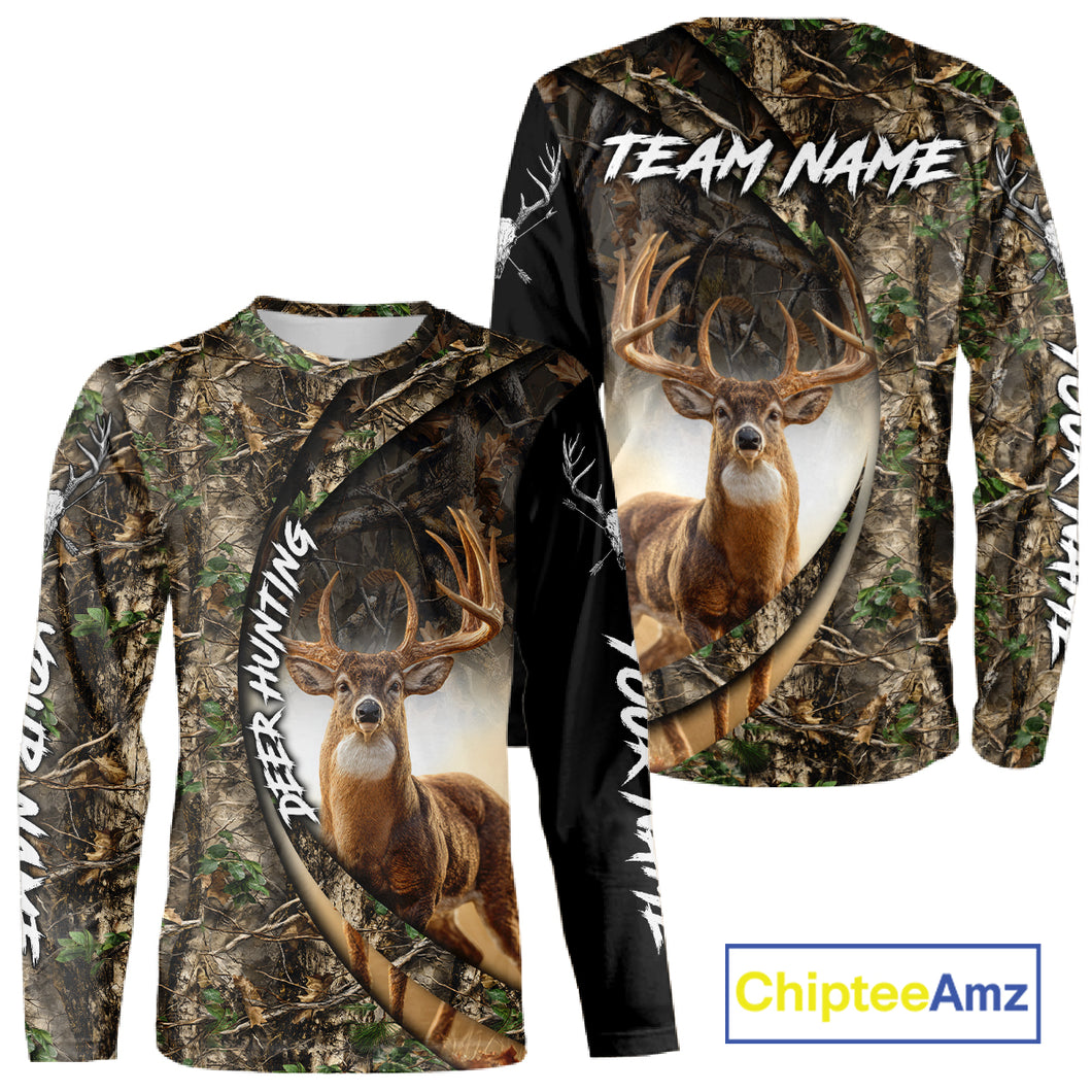 Beautiful Deer Hunting Shirt Forest Camo 3D Print Custom Name Team Name For Deer Hunters NHT56