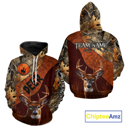 Deer Hunting Camouflage Shirt With Custom Name, Custom Team Name, Hunting Gifts NHT19