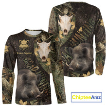 Load image into Gallery viewer, Best Wild Boar Hunting Forest Camouflage Custom Name Shirts for Hunter, Hunting Gifts NHT105