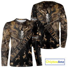 Load image into Gallery viewer, Deer Hunting Custom Name Camo Shirt, Hunting Gift For Men, Camouflage Deer Shirts NHT10