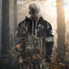 Load image into Gallery viewer, Best Season Whitetail Deer Hunting Shirt Custom Name Black Camo Forest Gift For Hunters NHT54