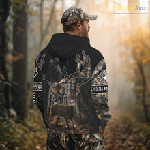 Load image into Gallery viewer, Best Season Whitetail Deer Hunting Shirt Custom Name Black Camo Forest Gift For Hunters NHT54