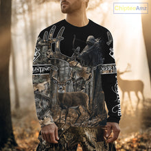 Load image into Gallery viewer, Best Season Whitetail Deer Hunting Shirt Custom Name Black Camo Forest Gift For Hunters NHT54