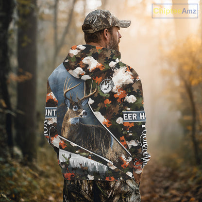 Best Custom Name Hunting Deer 3D Shirt With All Over Whitetail Deer Print And Camouflage NHT70