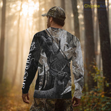 Load image into Gallery viewer, Custom 3D Deer Hunting Shirt With Black Deer Grim Reaper Winter Camo For Deer Hunting Season NHT74