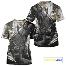 Load image into Gallery viewer, Custom 3D Deer Hunting Shirt With Black Deer Grim Reaper Winter Camo For Deer Hunting Season NHT74