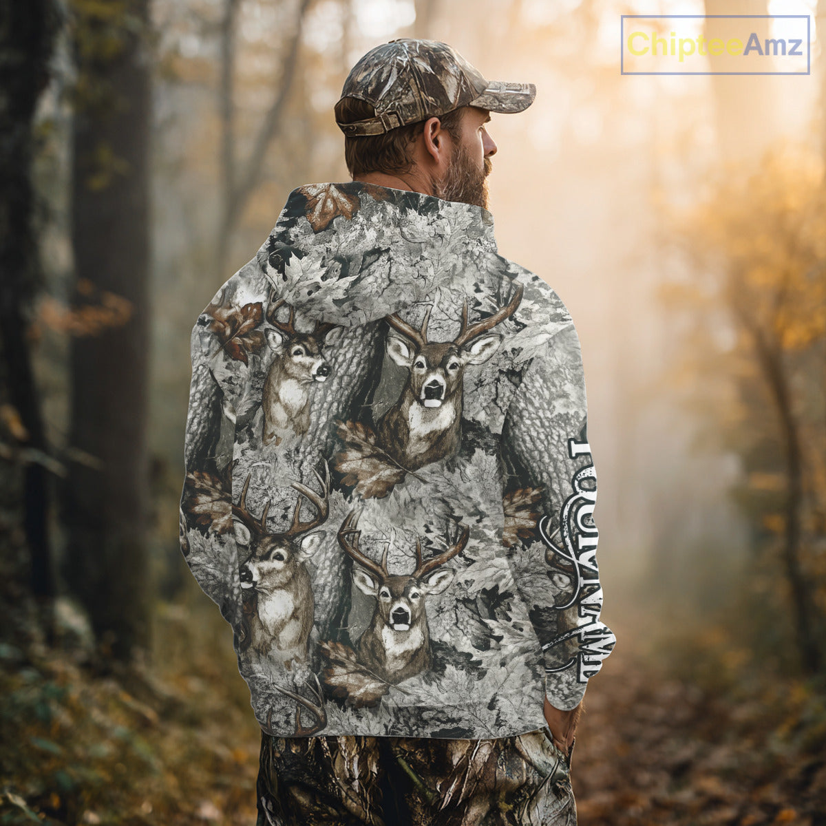 Beautiful Deer Hunting Shirt Pattern Deer Camo Custom Name 3D All Over Printed Hunting Gift NHT88