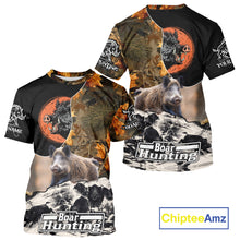 Load image into Gallery viewer, Camo Forest Hunting Animals Wild Boar 3D All Over Printed Shirt Custom Name &amp; Hunting Gift NHT109