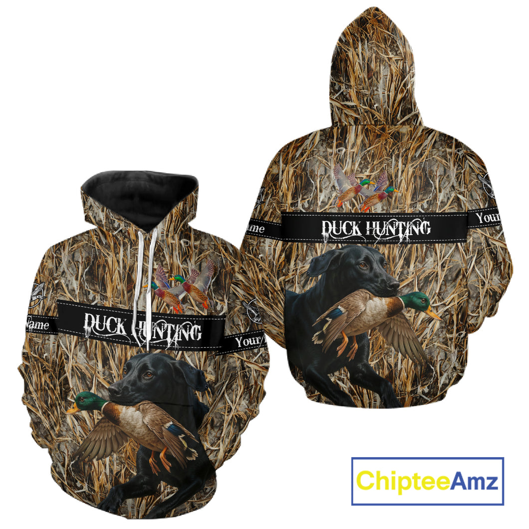 Duck Hunting Shirts With Black Labrador Retriever Dog Shirts Personalized Hunting Clothes NHT115