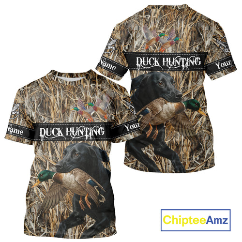 Duck Hunting Shirts With Black Labrador Retriever Dog Shirts Personalized Hunting Clothes NHT115