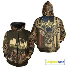 Load image into Gallery viewer, Deer hunting Shirt  3D All Over Print With Texas Flag &amp; Forest Camo Best Gift For Hunter NHT30