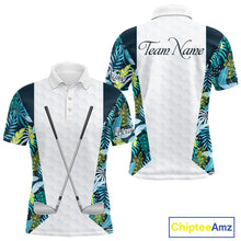 Load image into Gallery viewer, Personalized Green Tropical Plants Pattern Mens Golf Polo Shirts Custom Mens Golf Tops NHT689