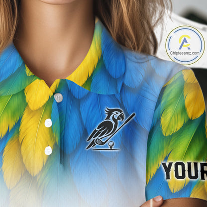 Personalized Pirate Parrot Womens Golf Polo Shirt Custom Pirate Bird Golf Jersey NHT1188