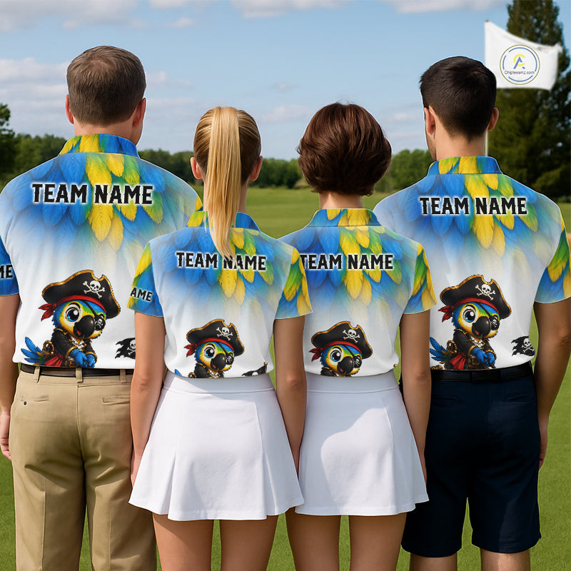 Personalized Pirate Parrot Womens Golf Polo Shirt Custom Pirate Bird Golf Jersey NHT1188