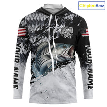 Load image into Gallery viewer, Custom Striped Bass Saltwater Fishing Shirts Long Sleeve, Bass Fishing Jersey For Men NHT519