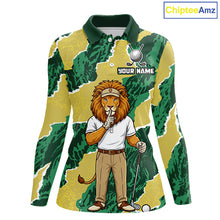 Load image into Gallery viewer, Custom Green Lion Womens Golf Polo Shirts, Lion Golf Team Jerseys