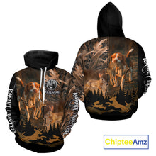 Load image into Gallery viewer, Best Brown Camo 3D Beagle Dog Rabbit Hunting Shirt, Custom Name Rabbit Hunter Clothing NHT231