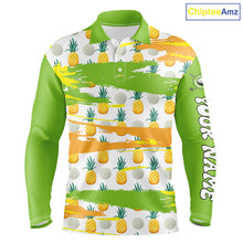 Load image into Gallery viewer, Personalized Pineapple Pattern Mens Golf Polo Shirts Team Golf Clothes Best Golf Gifts NHT753
