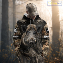Load image into Gallery viewer, Personalized Wild Boar Hunting Camo Full Printing Shirts Boar Hunting Gifts Gift for Hunters NHT135