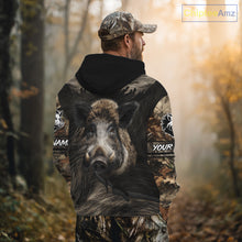 Load image into Gallery viewer, Personalized Wild Boar Hunting Camo Full Printing Shirts Boar Hunting Gifts Gift for Hunters NHT135