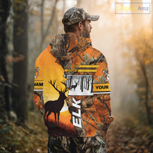 Load image into Gallery viewer, Elk Hunting Shirt Personalized 3D All Over Print Orange Autumn camo, Elk Hunting Shirt NHT137