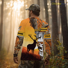 Load image into Gallery viewer, Elk Hunting Shirt Personalized 3D All Over Print Orange Autumn camo, Elk Hunting Shirt NHT137