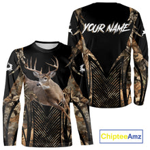 Load image into Gallery viewer, Whitetail Deer Hunting Shirt Black Camo 3D Custom Name, Season Deer Hunting, Hunting Gift NHT140