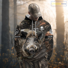 Load image into Gallery viewer, Personalized Wild Boar Hunting Camo Full Printing Shirts Wild Hog Hunting Gift for Hunters NHT142