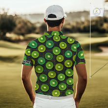 Load image into Gallery viewer, Funny Golf Patchwork Kiwi Polo Shirt For Men, Personalized Mens Golf Polo Shirt NHT580